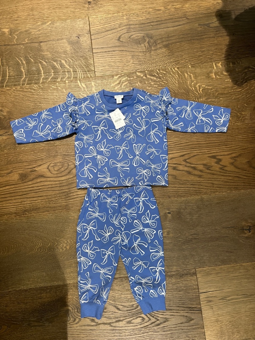 Crewcuts Blue Bow Print Matching Set